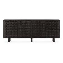 Juodos spalvos iš mango masyvo šoninė spintelė 200x80x40 cm Inaya – MOME