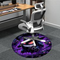 1 vnt. Gengar, Pokémon kėdės kilimėlis biurui, patalpoms, neslystantis, plaunamas poliesterio pluošto kilimėlis, kilimėlis biurui, skalbiamas mašinoje 80cm