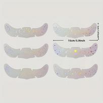 6Pcs Mixed Style Waterproof Temporary Tattoos, Glitter Laser Freckle Stickers with Heart Star Design