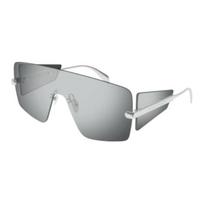 Alexander McQueen Unique Design Metal Irregular Shape Sunglasses Unisex sunglasses Silver AM0460S002 99,Silver