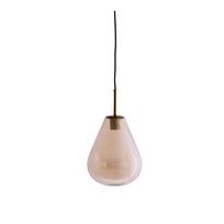 Gintarinės spalvos kabantis šviestuvas su stiklo gaubtu Leona – Light & Living