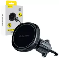Blavec automobilinis telefono laikiklis BHC-06B 15W magnetinis su belaidžiu įkrovimu ir aktyviu aušinimu (BHC06B-MAVIB) juodos spalvos