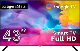 Televizorius Kruger & Matz 43" FHD Google TV, DVB-T2/S2/T/C H.265 HEVC