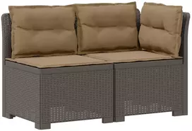 2-Vietis Sodo Sofas su Pagalvėlėmis, Atrodo kaip Ratano PP