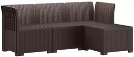 4 Vietų Sodo Sofa Ratanų Imitacija PP Ruda