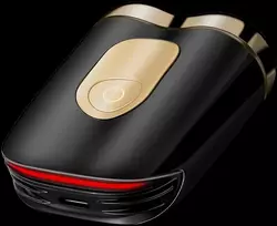 Barzdaskutė Elektrinis skustuvas - Metz Supercar 36 savisaugantys peiliukai 8000 RPM atsparus vandeniui, Golden juodas