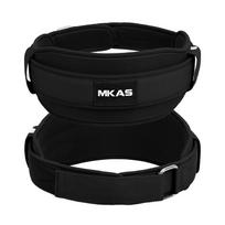 MKAS  Waist Support Belt Powerlifting Leather Fitness Power Gym Colorful Eva Weight Lifting Belt juoda