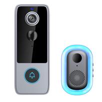 Wireless Smart Video Doorbell Two-way Intercom 720P PIR Sensor Easy Installation Night Vision IP65 Waterproof Tuya App 120 (silver gray,Wi-Fi&Two-Way Intercom) sidabro pilka spalva
