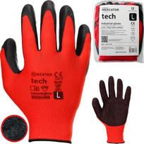 Rękawice Robocze Mercator Tech Red+Black Latex - L - 12 Par