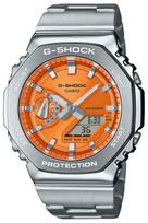 CASIO G-SHOCK GM-2110D-4AJF Vyriškas laikrodis Metalinis rėmelis Dirželis Sidabrinis metalinis ciferblatas Japonijos vidaus originalas oranžinė