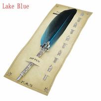 5 Nib Calligraphy  Signature English Calligraphy Vintage Quill  Feather Pen Scuba Dive Writing Lake Blue