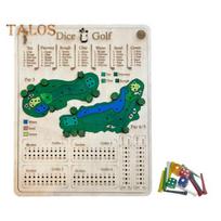 1 Set Wooden Golf Dice Board Game Portable Travel Golf Score Board Toy Kids Adults Interactive Golf Desk Toy Kids Family Night Party Game Essentials A