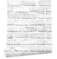 Lipni Faux plytų tapetai Balti/Pilki Lipni kontaktinė plėvelė Vonios kambariui Ant sienos Namų dekoratyviniai tapetai Lipdukas 3mx45cm