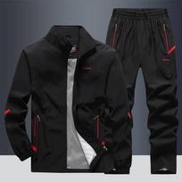 Lauko žygiai Sportiniai drabužiai Vyriški Bėgimo komplektai Sportinė striukė kelnės Tracksuit Studentų Krepšinis XXXXL black