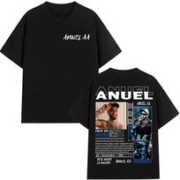 Rap Singer Anuel AA Real Hasta La Muerte Tour 2026 Summer New Album Tshirt Unisexs Hiphop Gothic Tshirt Cotton Unisexs Tshirt S