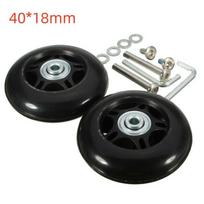 1 Set Replacement Silent Luggage Wheel Suitcase Parts Durable Axles Repair Sliding Wheels Resistant Flexible Black with Screw