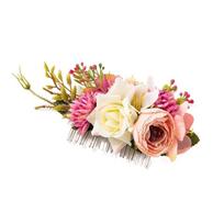 Multicolor Flower Hair Combs Cloth Thai Toothed Insert Comb Hair Accessories  Hair Accessories