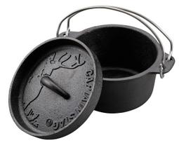 CAPTAIN STAG Camping Barbecue Dutch Oven Cast Iron 14cm No 14cm