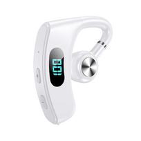 Nauja Bluetooth ausinė belaidė pakabinama ant ausies skaitmeninis ekranas be ausies oro laidumo verslo ilgas veikimas Single earphone balta