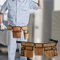 Tool Belt Pouch Utility Waist Bag Gift with Multi Pockets Adjustable for Family Handyman Hiking