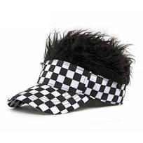 Autumn Wig Cap Men Baseball Cap Checkerboard Cap juoda