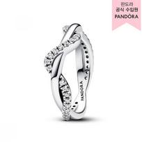 Pandora Sparkling Intertwined Wave Ring 193098c01 193098C01-54