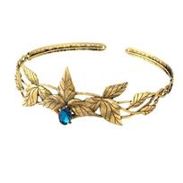 Luxurious Headband for Bride Metal Leaves Decors Headband Wedding Party Headband mėlyna