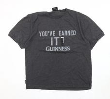 Guinness Men's Grey Medium T-Shirt Graphic Print M