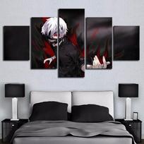 No Framed Canvas 5Pcs Kaneki Ken Zombies Wall Art Poster Picture Home Decor For Living Room Paintings Decorations 20x35 20x45 20x55cm