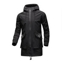 Men 'S Casual Jackets Outerwear Windbreaker Mid Long Hooded Coat Male Handsome Clothing M -8xl M juoda