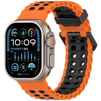 Two-Tone Silicone Ocean Watch Band for Apple Watch S10- Soft Breathable Durable Fashionable Watch Strap for iWatch 9/8/7/6/5/4/3/2/1/SE/Ultra/Ultra 2 42mm (s10 )