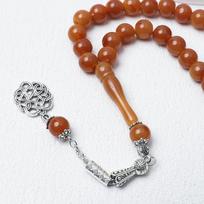 Arabic Pattern Prayer Hand String Imitation Beeswax Prayer Counting Bracelet  Daily Use šviesiai ruda spalva