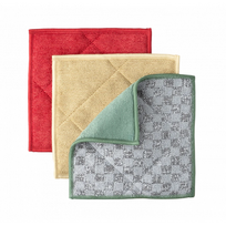 Norwex EnviroScrubs Paminkštintas audinys šveitimui 3 vnt. Red/Beige/Green