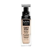 NYX Professional Makeup Can't Stop Won't Stop Full Coverage Foundation Makiažo pagrindas 30ml 01 Pale