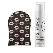 Professional 1 Hour Tan Mousse Express + Self Tanning Mitt Putos su pirštine įdegiui tepti