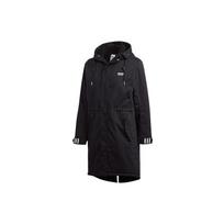 Adidas Originals Long Pad Parka Fleece Lined Thermal Turtleneck Mid Length Hooded Coat Puffer Jacket Men's Black FL0021 XS black