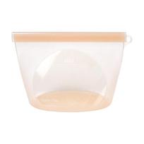 Silicone Refrigerator Food Storage Bag Reusable Food Packaging Bag Lunch Sandwich Bag  for Kitchen Orange-500ml