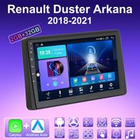 2 DIN Android Carplay Radijo grotuvas automobiliui Renault Duster Arkana 2018-2021 Multimedia grotuvas Galvos blokas Stereo GPS Navigacija BT WIFI 2+32GB 2+32GB blue