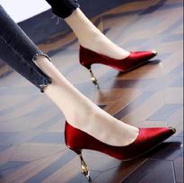 Women Sexy Party Light Club Golden Stiletto Heel Shoes Lady Cute Black Comfort Pumps Ga100 35