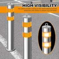 Bollard Post Parkavimo Barjeras Nerūdijančio Plieno su Varžtu Aikštelėms, orange