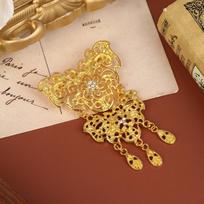 Exquisite Lady Corsage  Tassel Brooch Diamond Hollow-Out Style Versatile Bride Clothing Accessories auksas