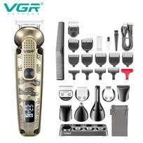 VGR V-103 8-in-1 Metal Hair Clipper Multifunctional Intelligent LED Digital Hair Trimmer Men's Nose Hair and Armpit Hair Shaver Safe and Skin-friendly auksas