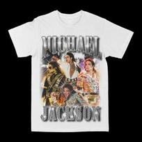 Michael Jackson Unisex White Cotton TShirt Retro Vintage Style M