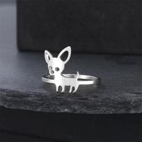 My Shape Chihuahua Dog Rings for Women Girls Stainless Steel Hollow Out Dog Puppy Animal Pets Finger Rings Fashion Jewelry Gifts 7