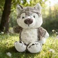 Naujausia pilka mažo vilko lėlė Kawaii minkštas pliušinis žaislas Rankų darbo lėlė Animacinis anime miela pagalvė vaiko gimtadienio dovana lėlė 17cm pilka