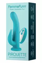 FemmeFunn Pirouette Turquoise - Rotating Intimate Device with Remote, 20.3 cm