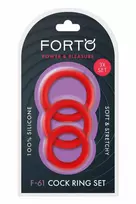 Forto FORTO F-61 3 Piece Silicone Ring Set Blue - Flexible Premium Material