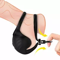 ARMONY FOR HIM ARMONY MANTA Scrotum Vibrating Ring Black Adjustable Silicone 9 Modes