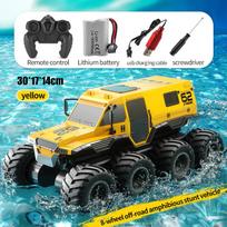 JJRC Q137 8x8 2.4G Remote Control Car 8wd Off-road Amphibious Stunt Vehicle 8-Wheel Speed Racing Truck Waterproof Crawler Toy