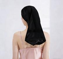 Luxury 19mm New Arrival Silk Bonnet 100% 6A Grade Mulberry Silk Long  Bonnet  Hair care with ribbons juoda